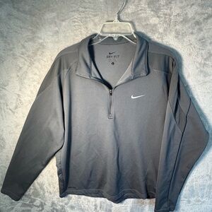 Nike‎ Gray Dri-FIT Quarter-Zip Pullover